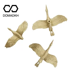Goose Brass Cabinet Door Knobs Gold Crane Drawer Pulls Home Decor Dresser Knobs Kitchen Pulls Bird Closet Door Handles Hardware