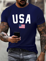 American Flag Pattern Men's Fashion T-Shirts Short Sleeve USA 3d Printed Street Trend Male T Shirt 6XL Big Size Casual Tops
