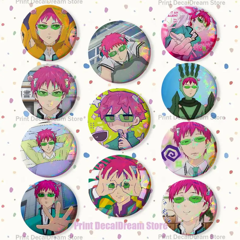 S-Saiki K D-Disastrous L-Life Badges Creative Tinplate Button Pins Brooch Creative Quotes Badge Clothes Backpack Jewelry Gift