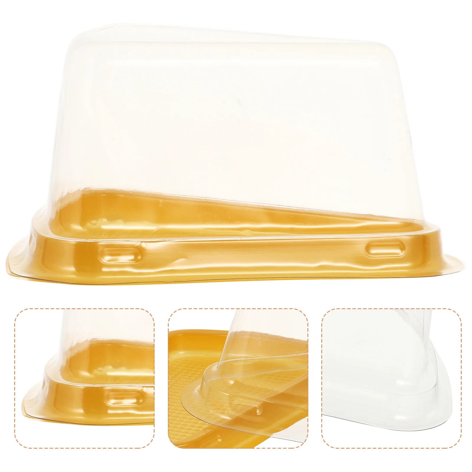 

100Pcs Transparent Triangle Cake Boxes Food Safe Design for Single Cheesecake Mousse Cake Bakery Dessert Containers