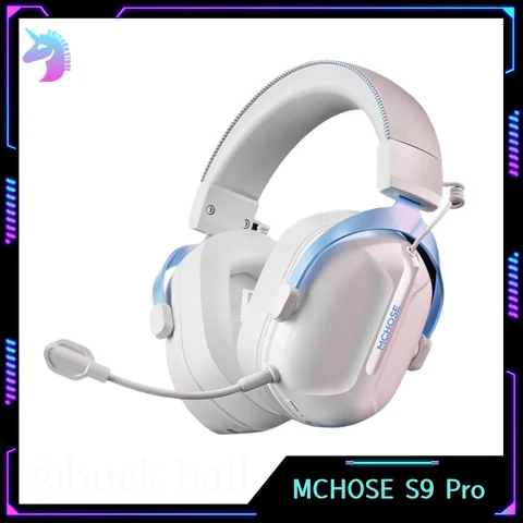 MCHOSE S9 Pro Gaming E-sport Headphone Wireless 3-mode Aluminum Alloy Dynamic Driver Custom Gaming Headset Gaming Accessory Gift