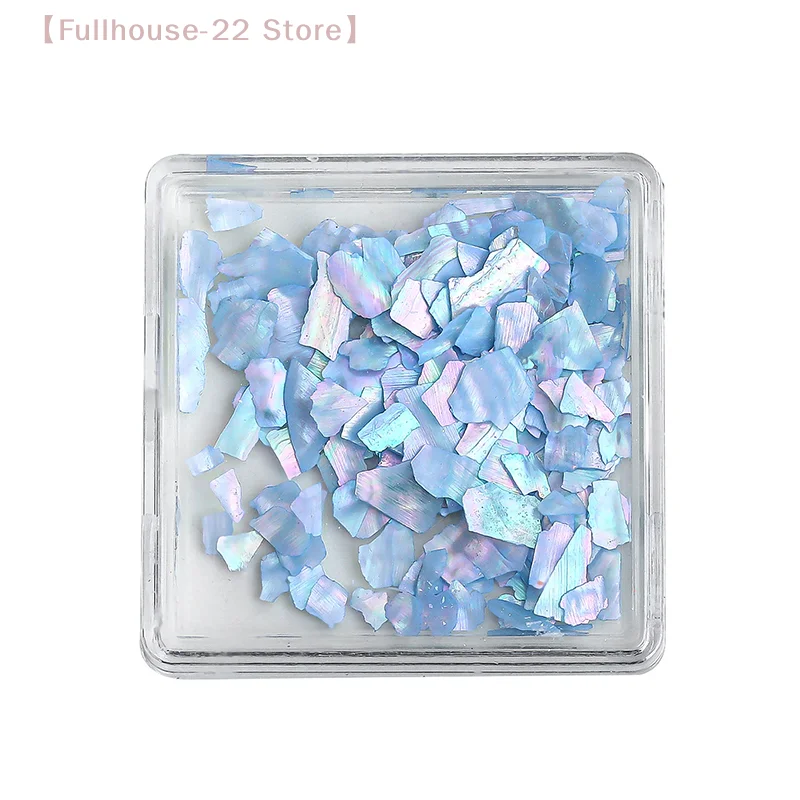 【MAX-22】1 boîte de paillettes de coquille d'aurora, charmes pour ongles en nacre, tranches fines naturelles irrégulières, pierres de coquille, paillettes, décoration d'art de manucure