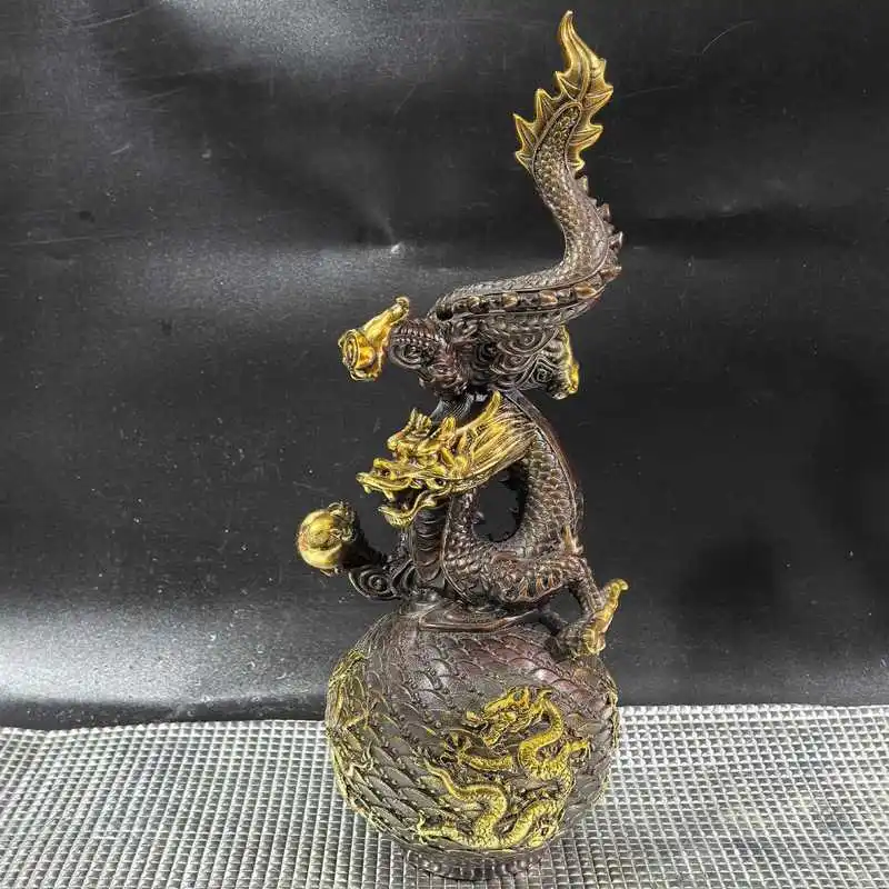 Nine-turn Heaven and Earth Cauldron Ornament, Brass, for Good Fortune, Living Room, Entrance Hall, Boss's Office Decoration