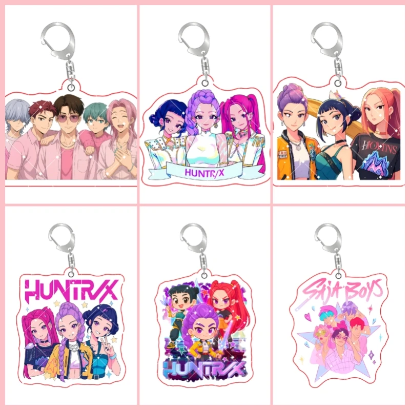 Anime KPop Demon Hunters Acrylic Keychain Rumi Mira Zoey Jinu Baby Saja Celine Bobby Cute Characters Gift Pendant Decoration 6cm