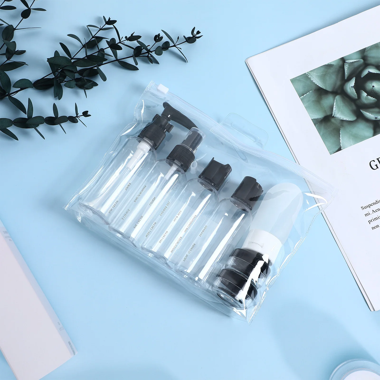 

1 set Travel Size Toiletry Set Empty Bottles Containers Leak Dispensers Labels Travel Essentials Pump