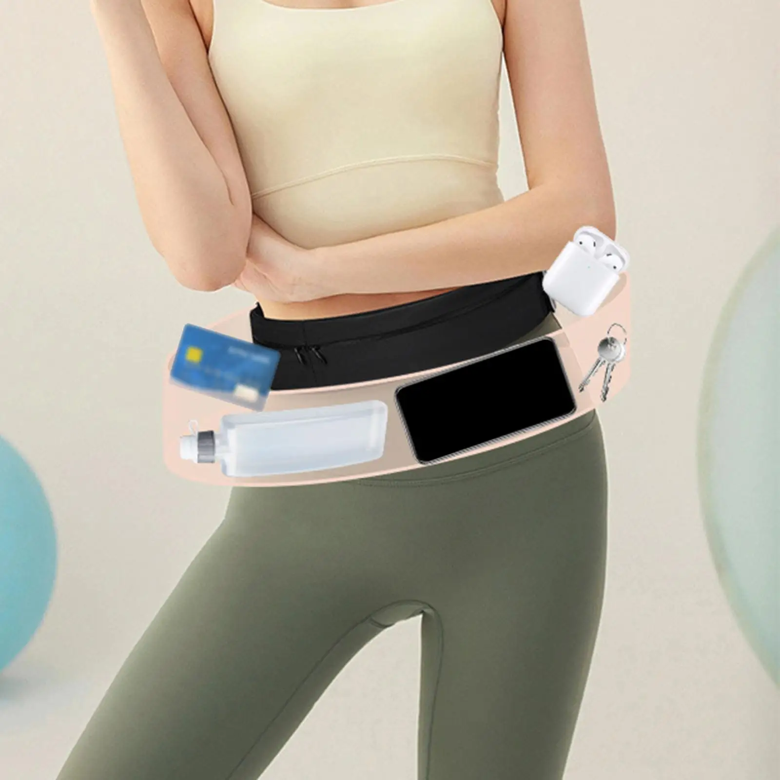 

Поясная сумка для бега Поясная сумка Поясная сумка для бега Поясная сумка с 3 карманами для телефона Поясная сумка для бега для кемпинга и тренировок на открытом воздухе Фитнес