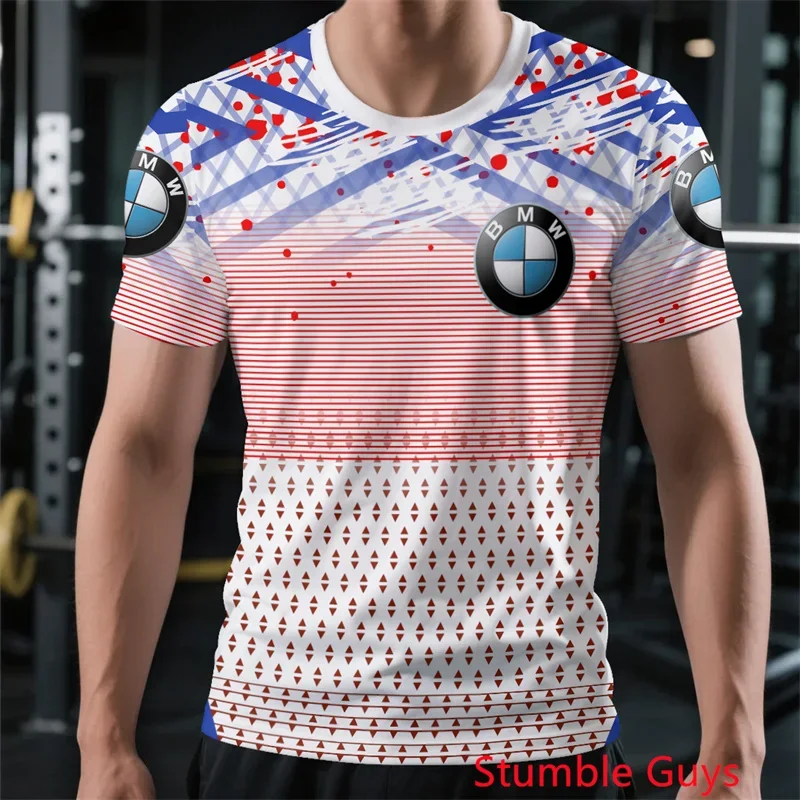

Summer Men's BMW Short Sleeve T-shirt Sports Racing Motorcycle Vintage Classic Print Casual Wear​