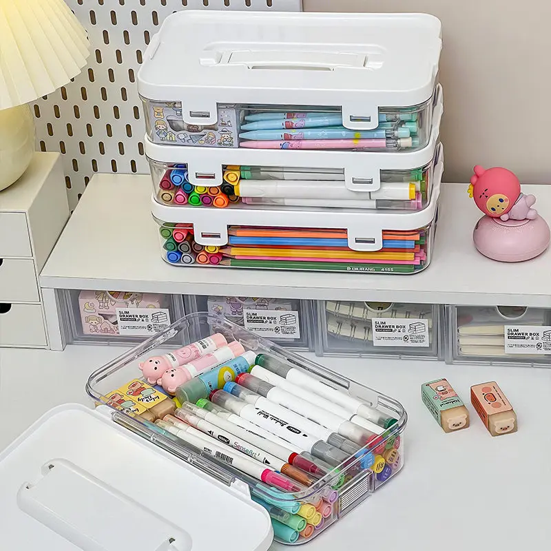 portable-transparent-storage-box-for-markers-coloring-pencils-drawing-brushes-stationery-organizer-plastic-material