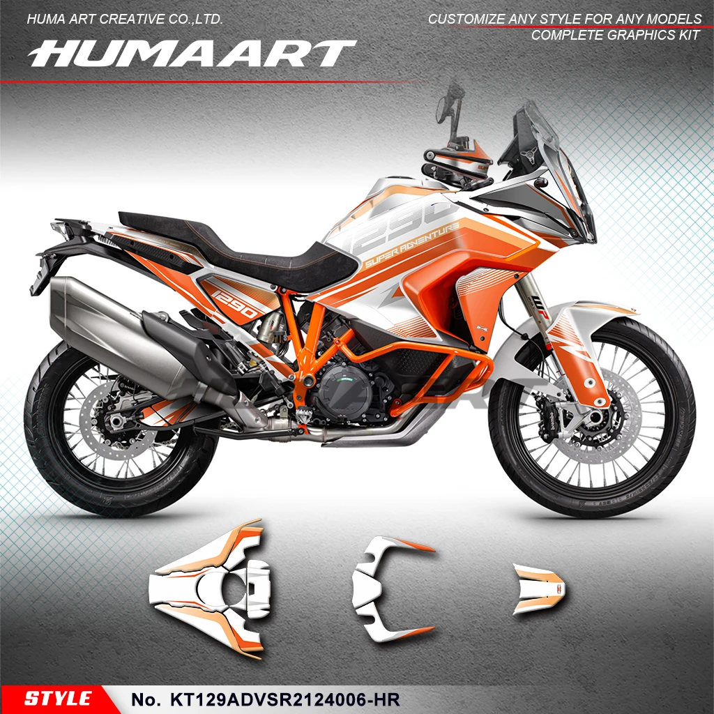 

Гоночная наклейка HUMAART для мотоцикла KTM 1290 Super Adventure S/Super ADV R 2021 2022 2023 2024, KT129ADVSR2124006-HR