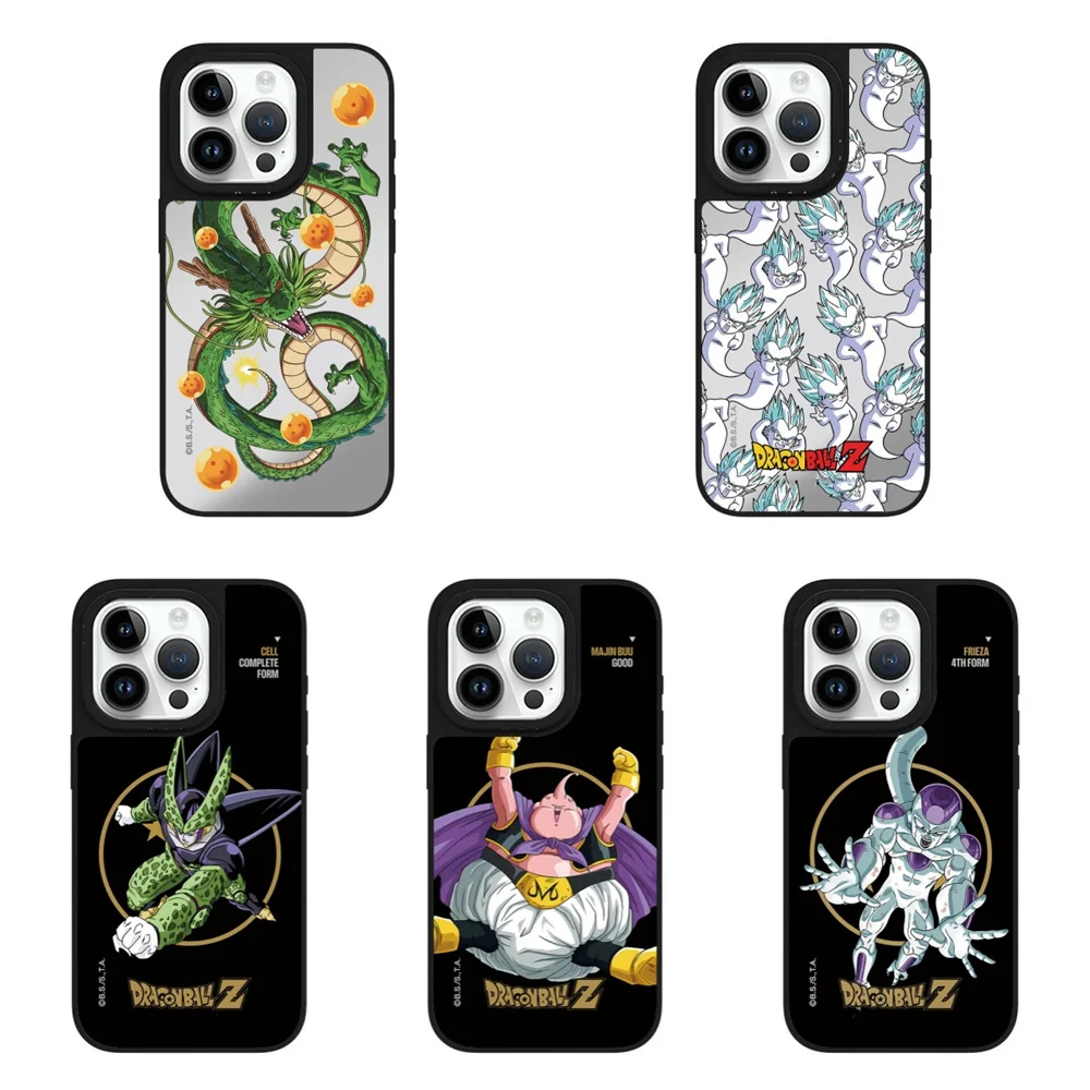 Anime Dragon Balls Frieza Goku Vegeta Buu Mirror Cases for iphone 14 13 12 15 16 17 pro max plus Shockproof Back Cover