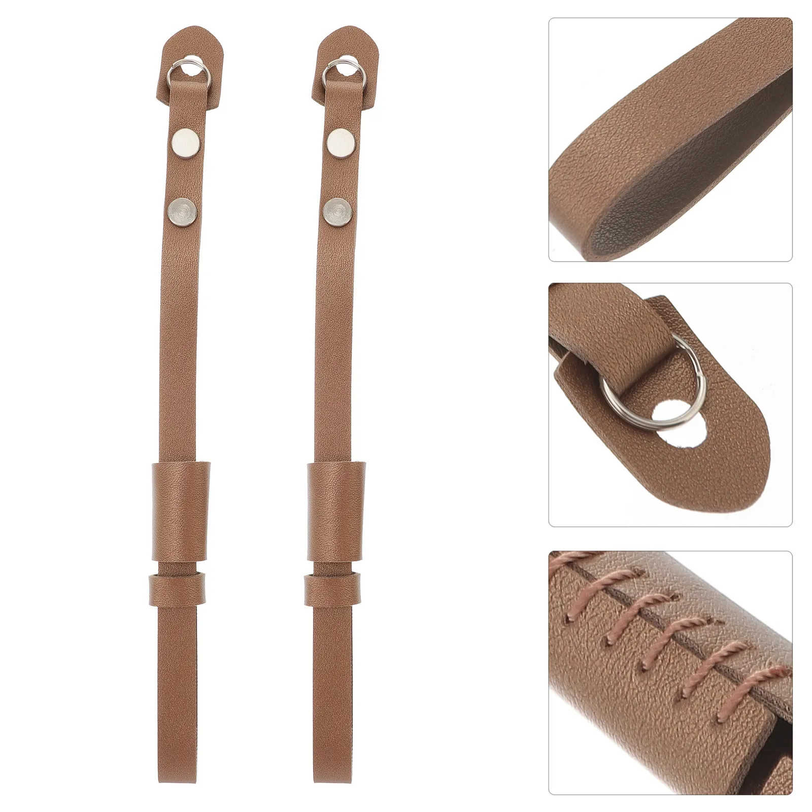 2Pcs Real Cowhide Camera Wrist Band Adjustable Hand Strap for Digital Cameras Smooth Texture Long Service Life