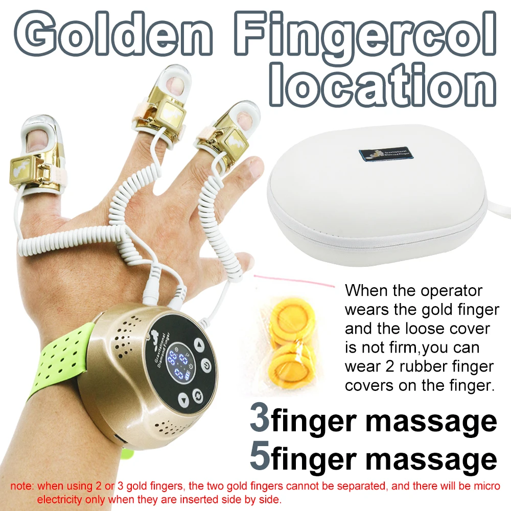 Gravitational Diamond Finger Face Lifting Body Massager Microcurrent Golden Finger EMS Beauty Machine Massage Tool