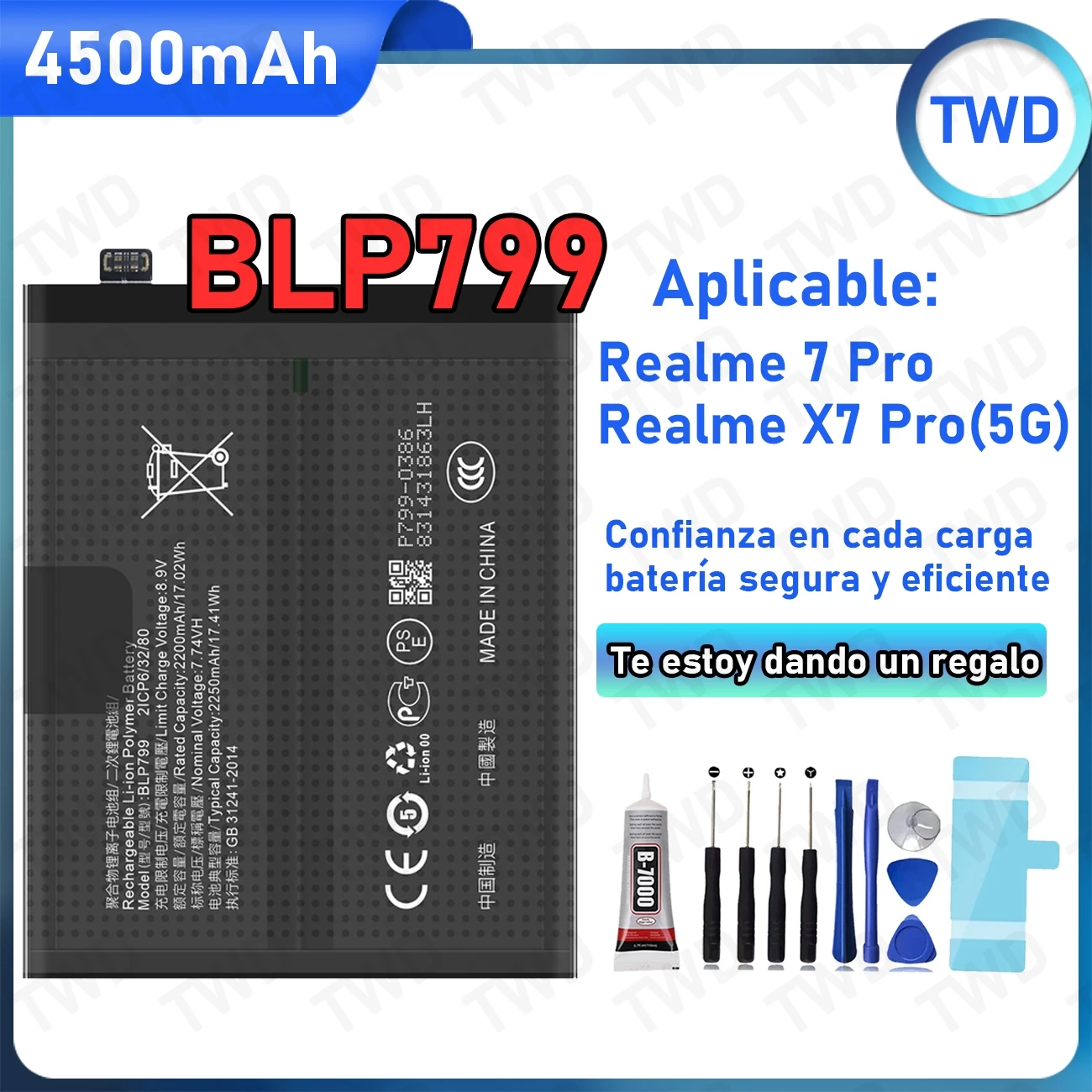 

BLP799 Large capacity Battery For OPPO Realme 7 Pro/Realme X7 Pro 5G Batteries New High Quanlity+Free Tools