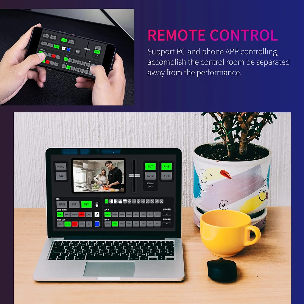 FEELWORLD USB3.0 L4 Mikser Wideo z Ekranem Dotykowym, Przełącznik Wideo, Wielomonitorowy do Transmisji na Żywo/Imprezy Sportowe/Wesela — zdjęcie produktu 5
