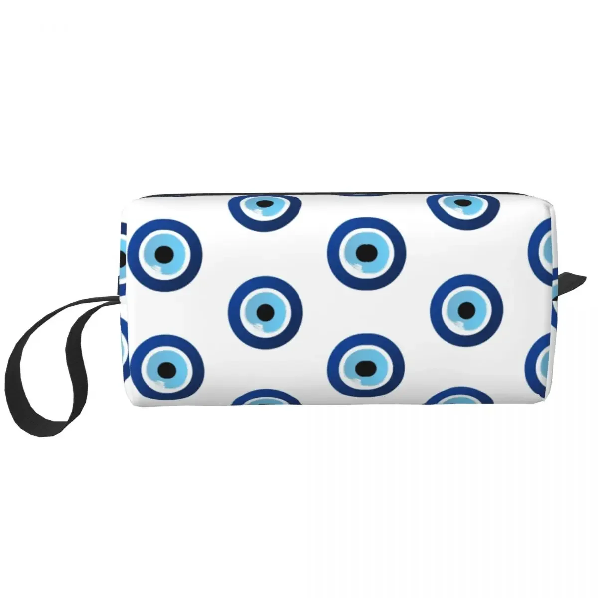 Travel Greek Evil Eye Hamsa Toiletry Bag Portable Nazar Amulet Boho Charm Makeup Cosmetic Organizer Beauty Storage Dopp Kit Case