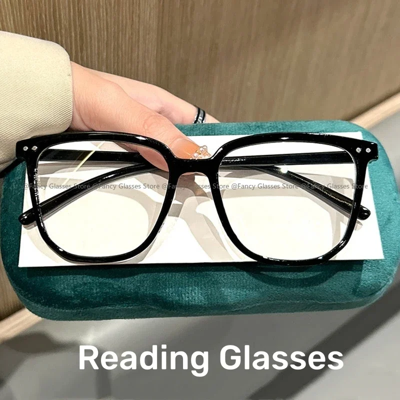 Women Stylish Oversized Reading Glasses Unisex Large Frame HD Lens Eyeglasses New Fashion Square Far Sight Eyewear for Female