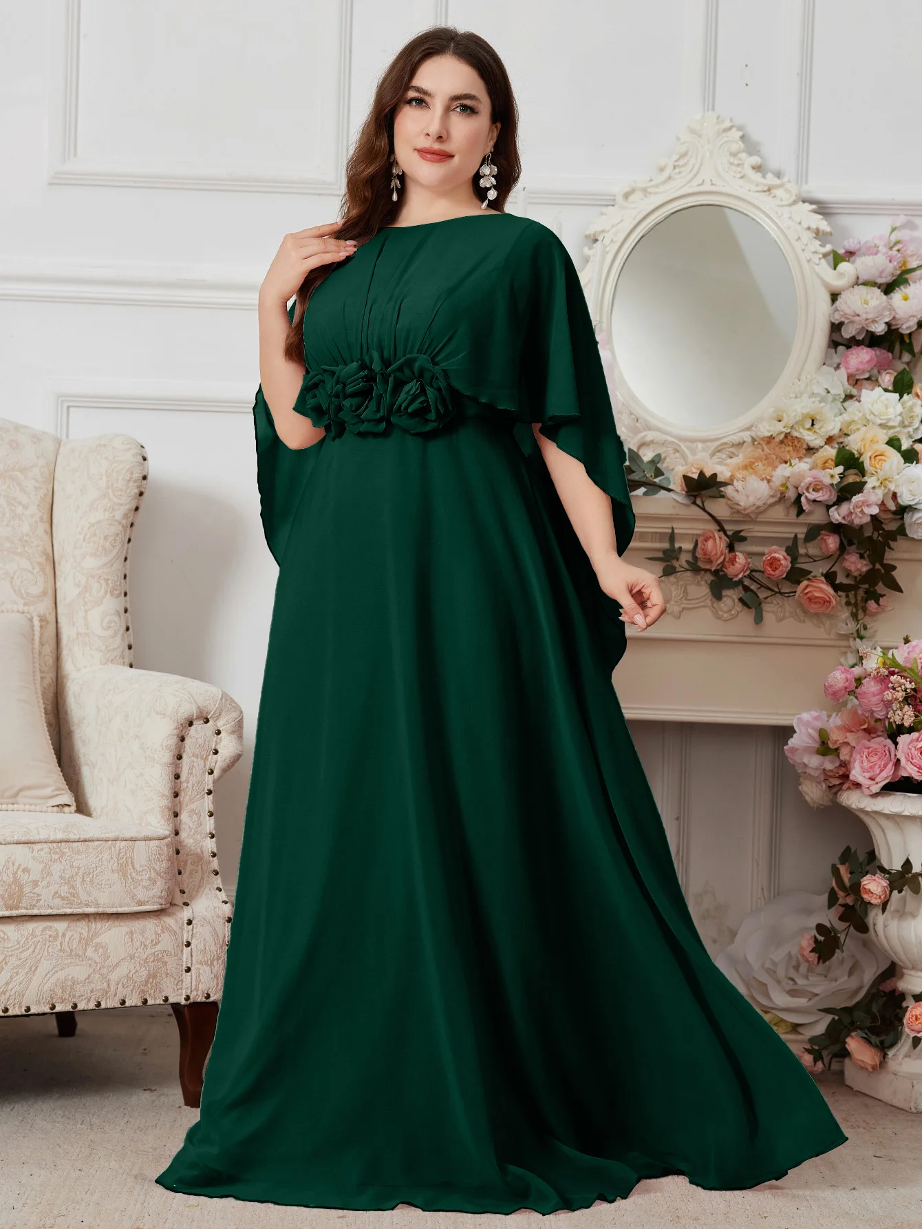 UNITHORSE Rosa Abendkleid Rundhals - usage example