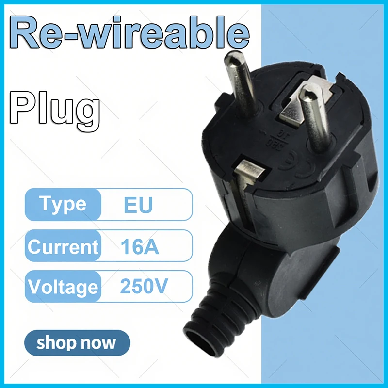 

Адаптер вилки европейского стандарта, сменная розетка 16А, перемонтируемая электрическая розетка 250 В, евроразъем для удлинительного кабеля питания, разъем