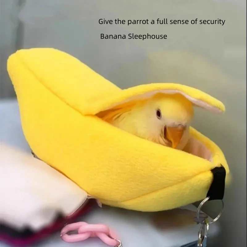 Banana Shape Bird Parrot Hammock Warm Durable Portable Pet Mini Cage Peony Parrot Budgerigar Hamster Little Pets Accessories