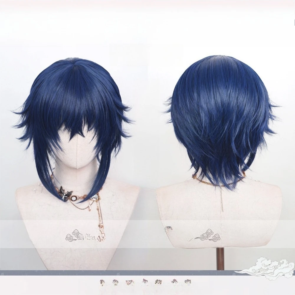 Ikuto Tsukiyomi Shugo Chara Cosplay Wig Custom Blue Color  High Temperature Fiber for Anime Comic Con Halloween Party