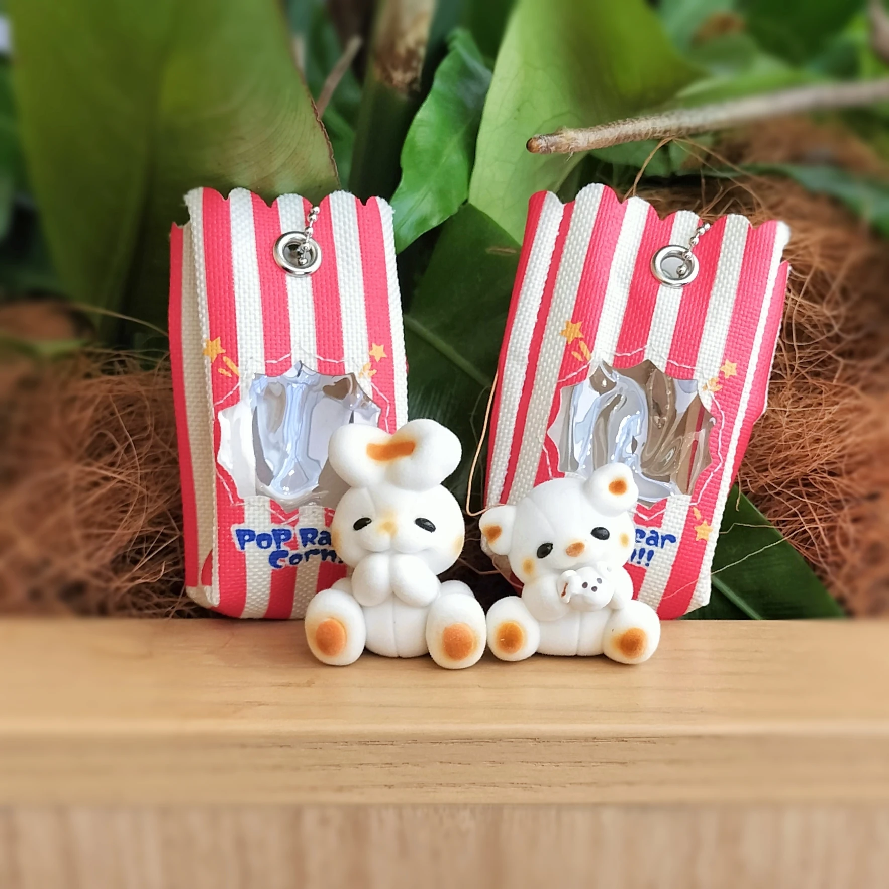 UltraNewPlanning Capsule Toy cute Toy Box Resident Mascot Pop Bear corn flocked Bunny rabbit in bag sitting BC pendant figures