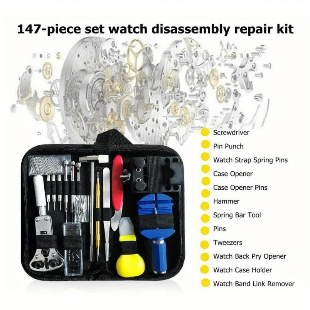 147-delige horlogereparatieset Chain Stripe Remover Spring Rod Case Opener Professional