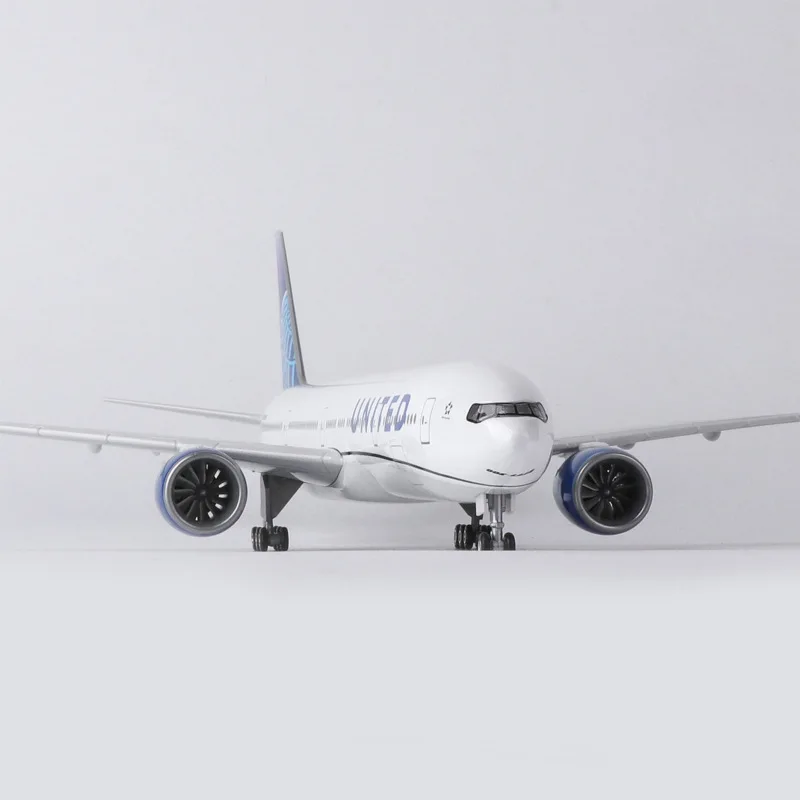 777 B777 الخطوط الجوية المتحدة 47 سنتيمتر نموذج ث الضوء والعجلة الهبوط دييكاست البلاستيك الراتنج طائرة الحلي جمع