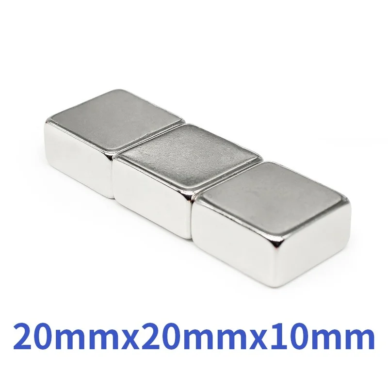 1-5PCS 20x20x10 mm Powerful Strong Magnetic Magnets Sheet N35 Square Stong Magnets 20x20x10mm Neodymium Magnet 20*20*10