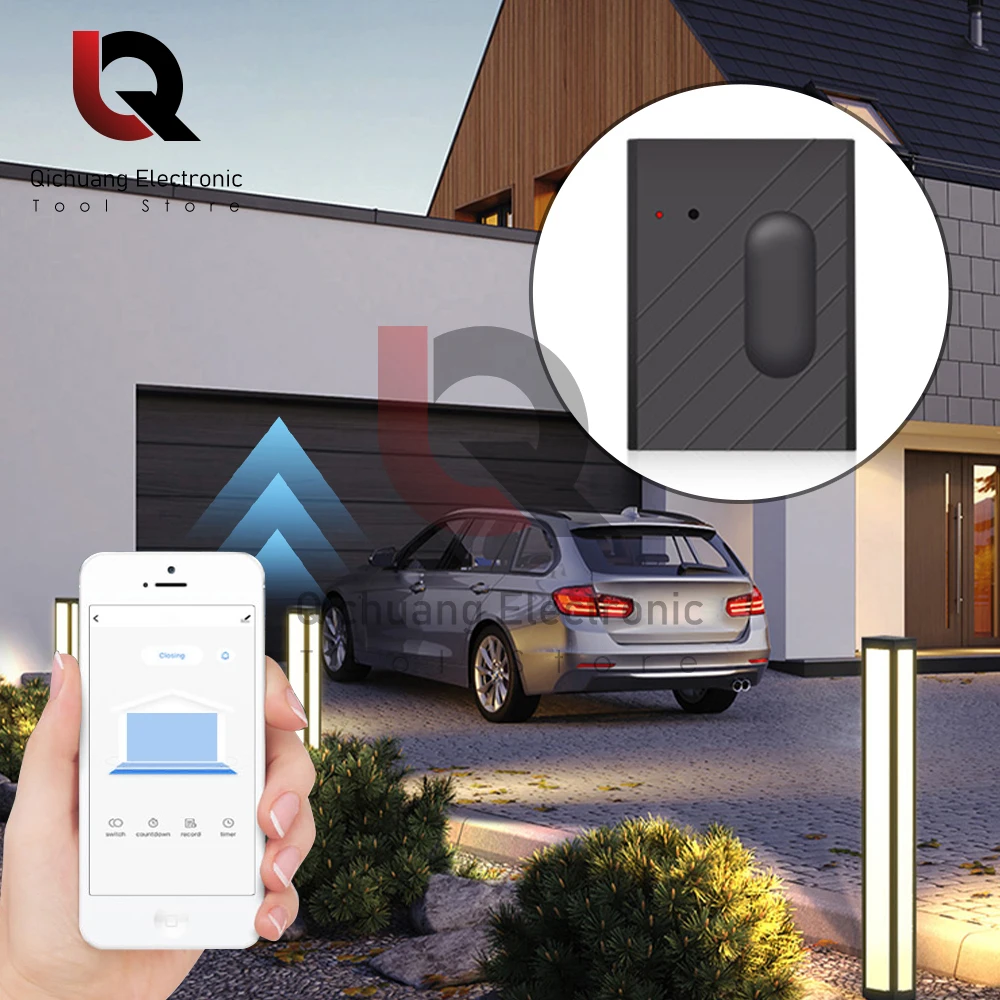 

Smart Garage Door Opener DC5V Mobile Phone Remote Tuya Smart Life App Controller Support Alexa & Google Assistant No need Hub