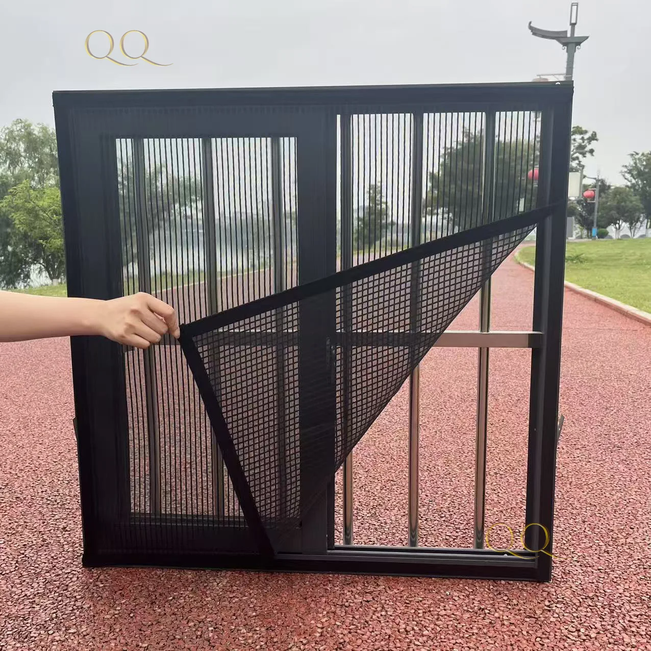 Window Mosquito Screen, Gray Diamond Mesh, Dust-Proof, Durable, Self Installing, Home Without Punching, Customizable Size
