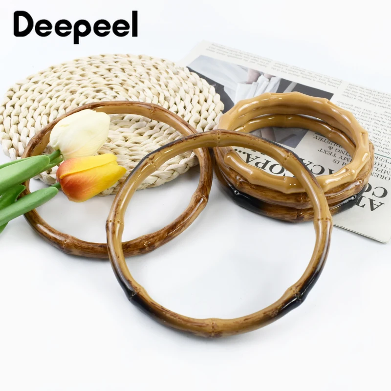 

2/4/10 шт. 12/13/15 см из искусственного бамбука, пластиковое уплотнительное кольцо, ручки для сумки, сумка, рамка для кошелька, тканая сумка, замена сумки «сделай сам», аксессуары