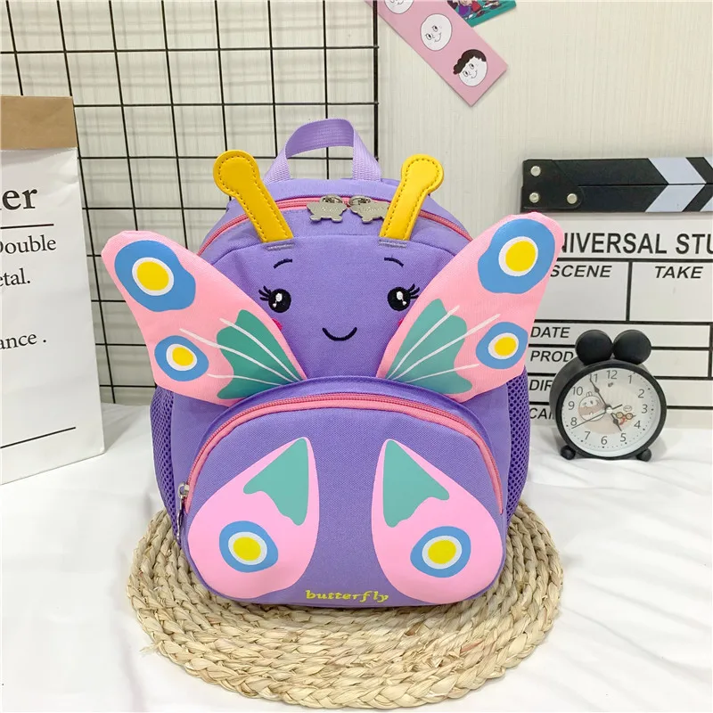 Cartoon Butterfly Girls\' School Backpack 3D Cute Kids Shoulders Bag Baby Kindergarten Anti Lost Bag Boys Fashion Bookbag Рюкзак