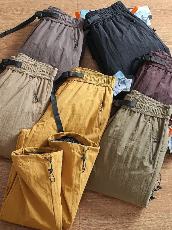 

Thi Winter Outdoor Du down Thermal Trousers Windproof Water Resistant Youth Faion Long Straight Leg Pants for Couples