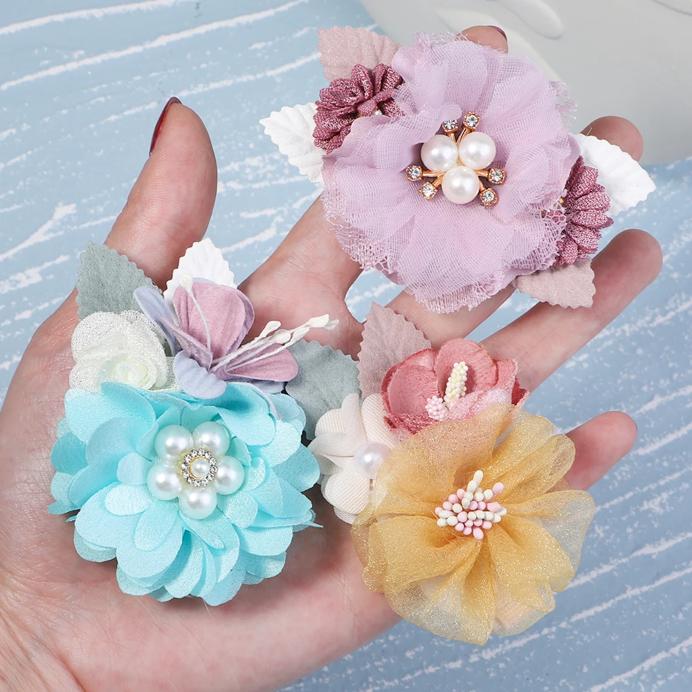 3Pcs/Set Baby Artificial Flower Hair Clip Kids Girls Hairpins Cute Flowers Barrettes Hairgrip Decorate Headwear Hair Accessories