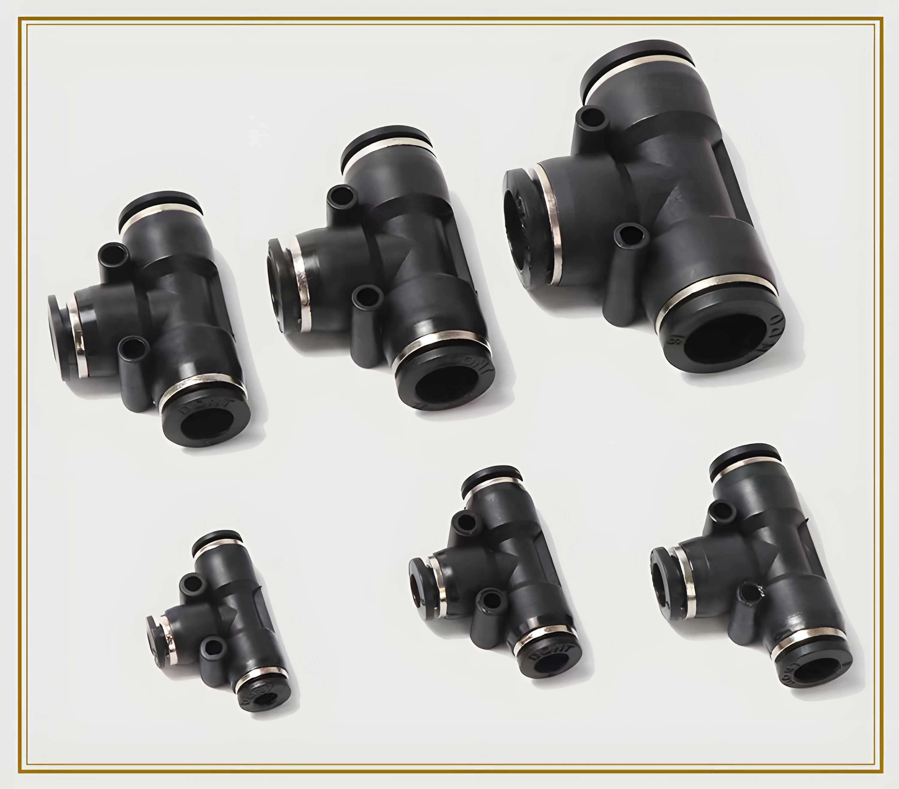 High Quality Black Pneumatic Fitting Pipe Connector Tube Air Quick Fittings 3/4/6/8/10/12/14/16mm PU PY PK PE PV SA HVFF PZA PM