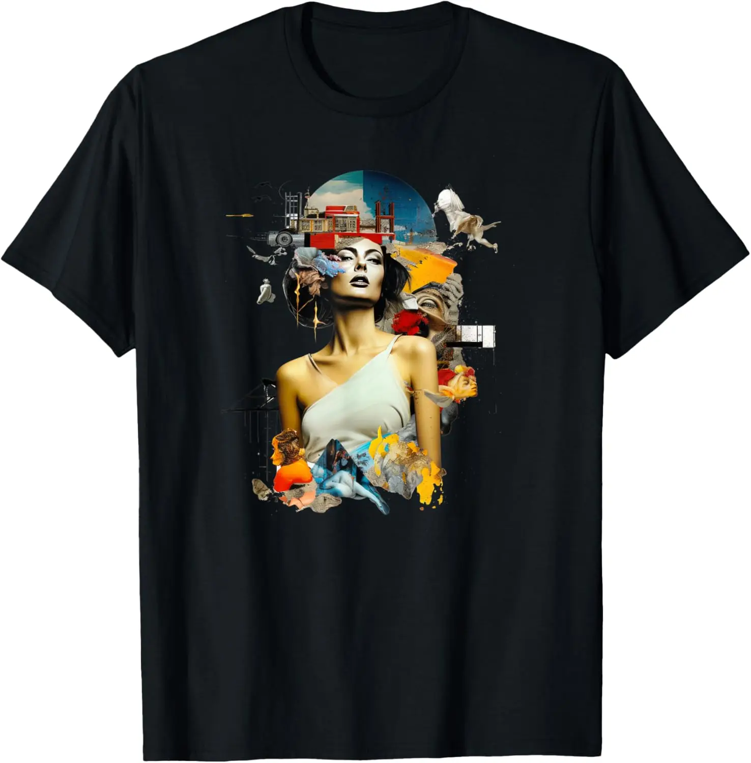 Blending Woman with Various Objects and Scenes Urban Life T-Shirt