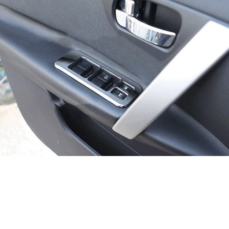 Car Stickers Of Window Lift Control Panel ABS Chrome Trim Cover For Nissan Qashqai J10 2011 2012 2013 2014