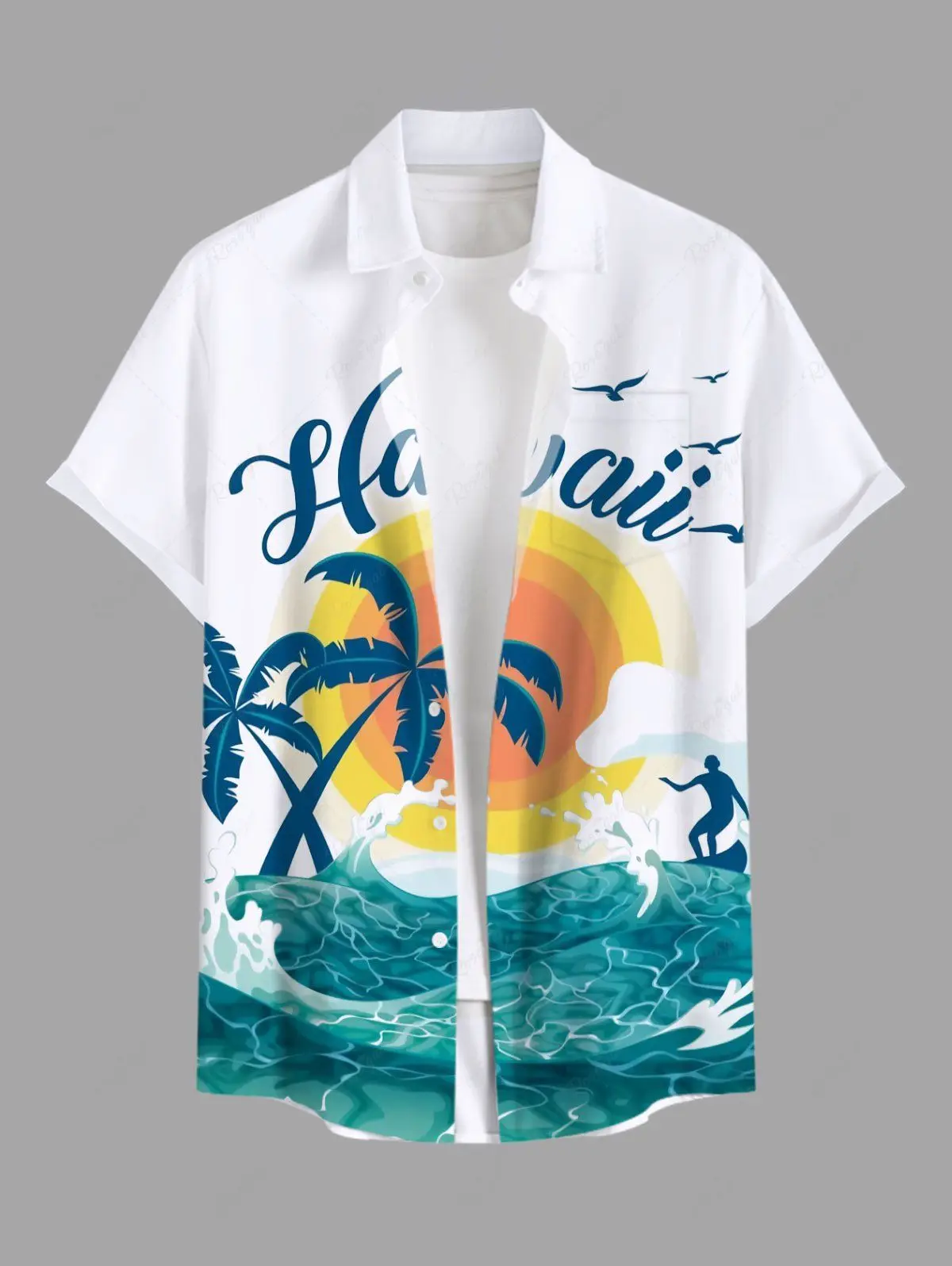 

Summer Holiday Men's Hawaiian Shirts 3D Printed Short Sleeved Button Down Lapel Shirt Oversized Tops Casual Aloha Shirts For Men