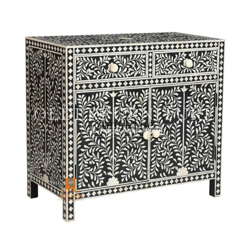 

American rural retro home solid wood dining edge artificial hand-painted entrance decorative shoe cabinet
