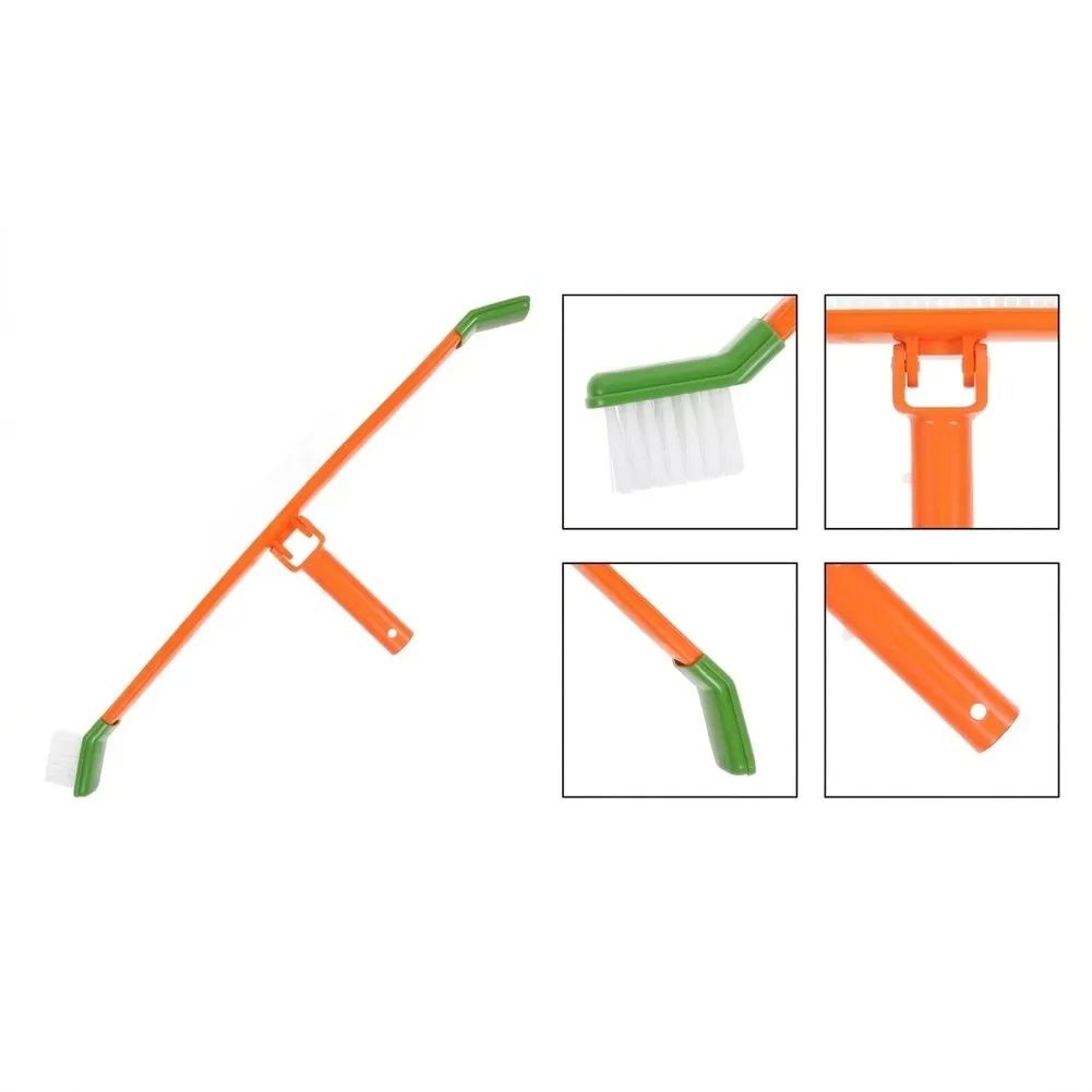 High-density Nylon Bristles Brush Cleaning Tool Corner Cleaning Tool Curved Pool Brush 60cm Length Hard Nylon Fibers
