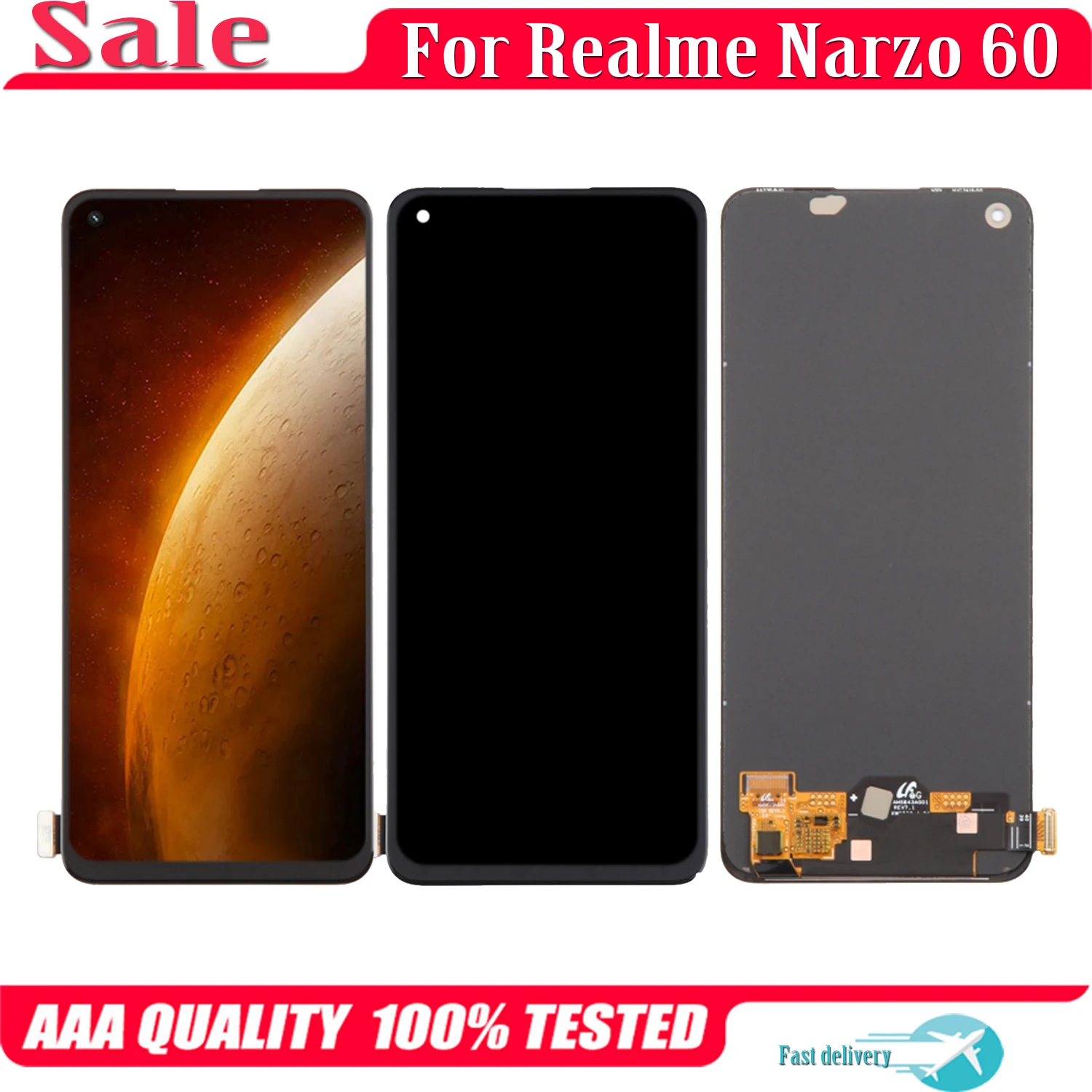 

6.43'' AMOLED For Oppo Realme Narzo 60 LCD Display Touch Screen Replacement Digitizer Assembly