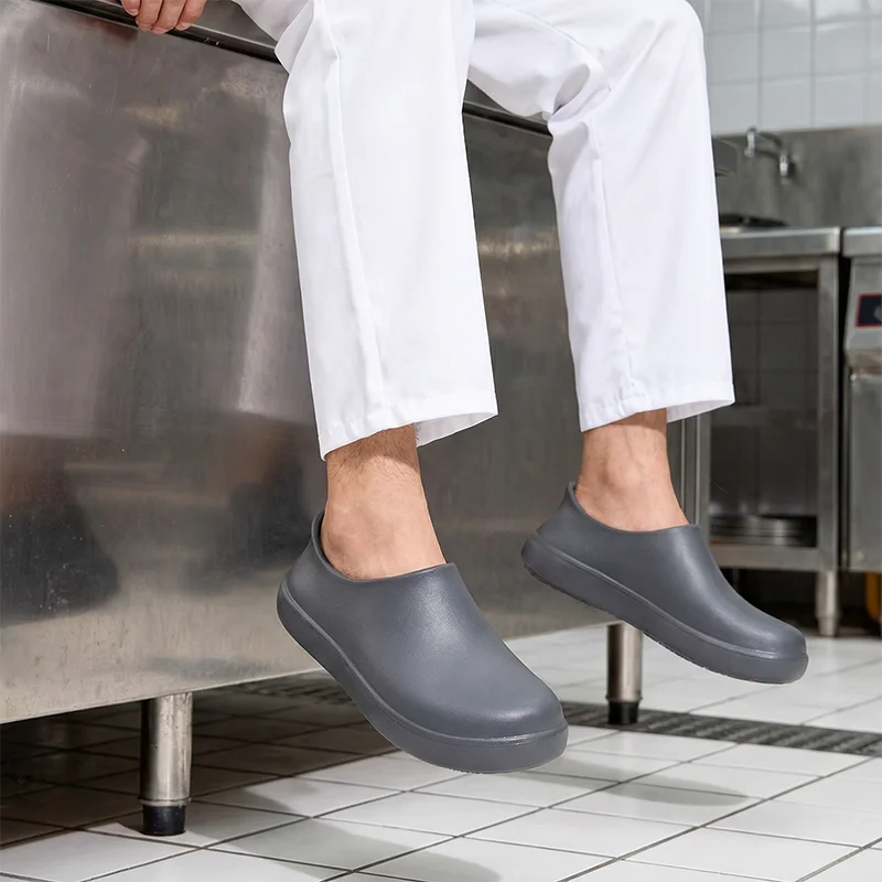 Professionelle rutschfeste Kochschuhe für Herren, ölbeständig, wasserdicht, atmungsaktiv, langlebig, leichte Arbeitssandalen für Restaurants – Detail 17