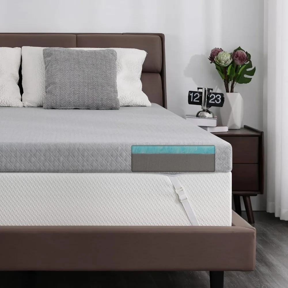 

Firm Mattress Topper 3 Inch Short Queen, Firm to Extra Firm Reversible Bed Topper for RV Mattress, High-Density Memory Foam Matt