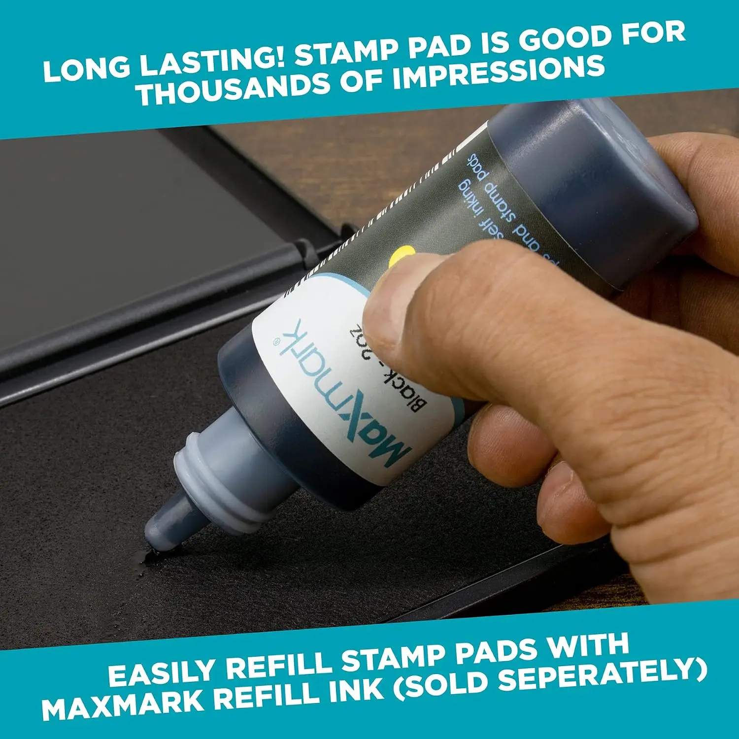 Large Black Stamp Pad 4-1/4x7-1/4 in Premium Felt for Stamping view 4