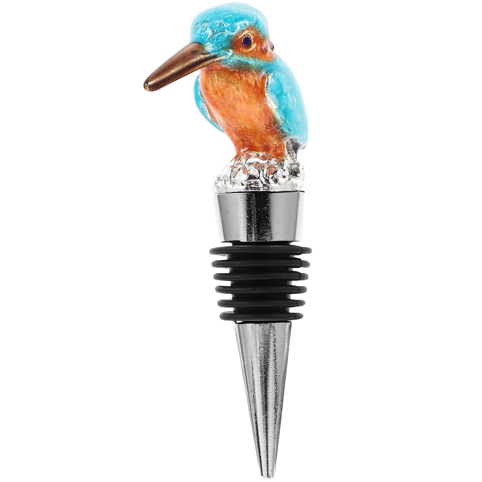

Creative Kingfisher Bottle Stopper Silver Color Reusable Beverage Stoppers Glass Bottles Party Sealing Plug