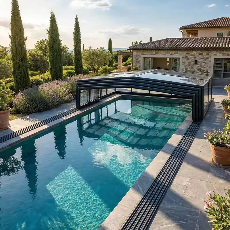 

Универсальный алюминиевый телескопический навес для бассейна любого размера с прозрачной выдвижной крышей, защита от солнца и дождя для сада и патио, прочный, устойчивый к непогоде