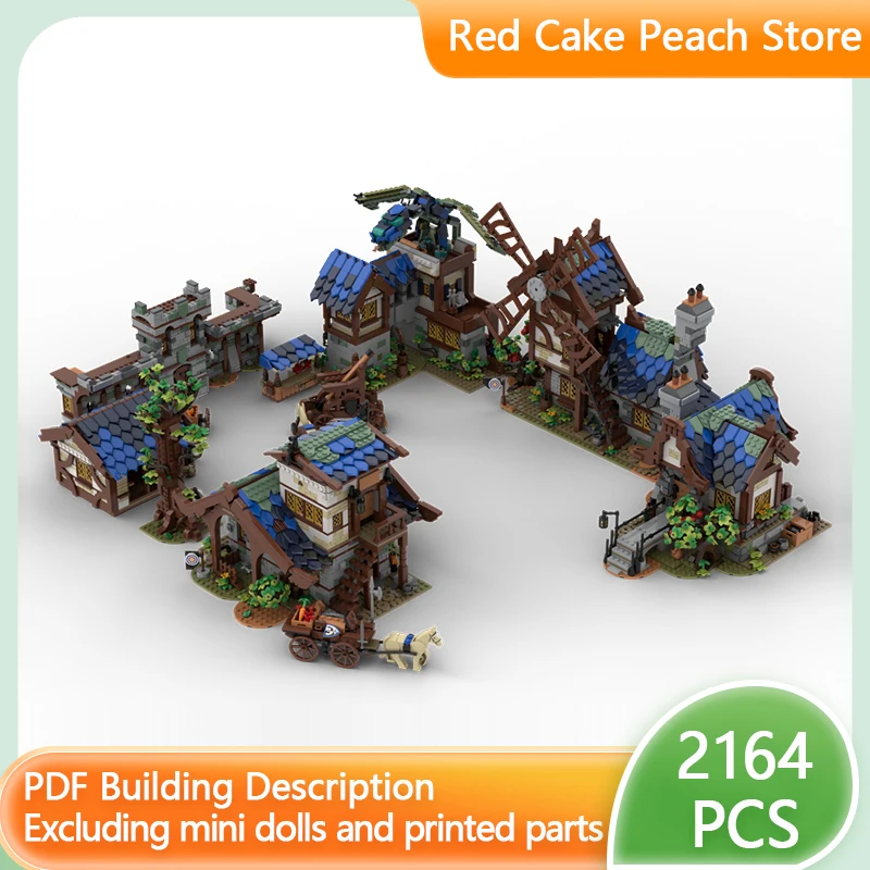 

Модель городской улицы MOC, строительные блоки, средневековая архитектура, модульная технология, детский праздничный подарок, конструктор для сборки