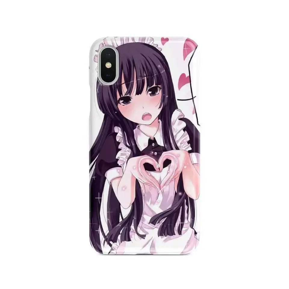 Japan Cute Anime Girl Kawaii Maid Phone Case For iPhone 15 14 13 12 11 Pro XR XS Max 6 7 8 Plus MINI Y2K Creative Cover