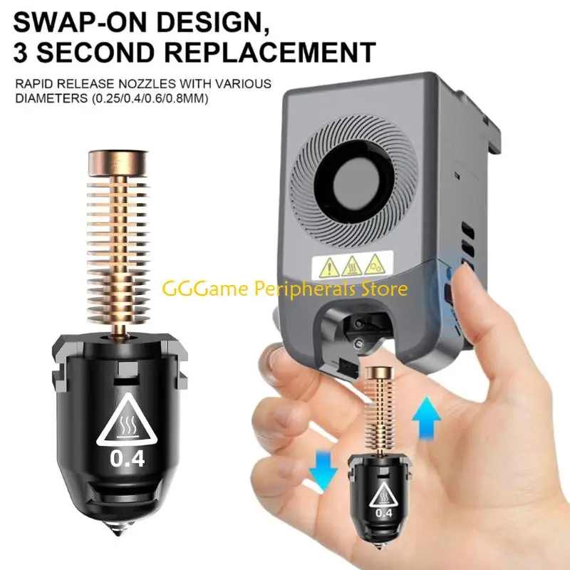 

U55B Сопло для быстрой 3D-печати. ​​Металлические строительные основы. Температура 280C. Быстрый нагрев. От 35 с до 200C.