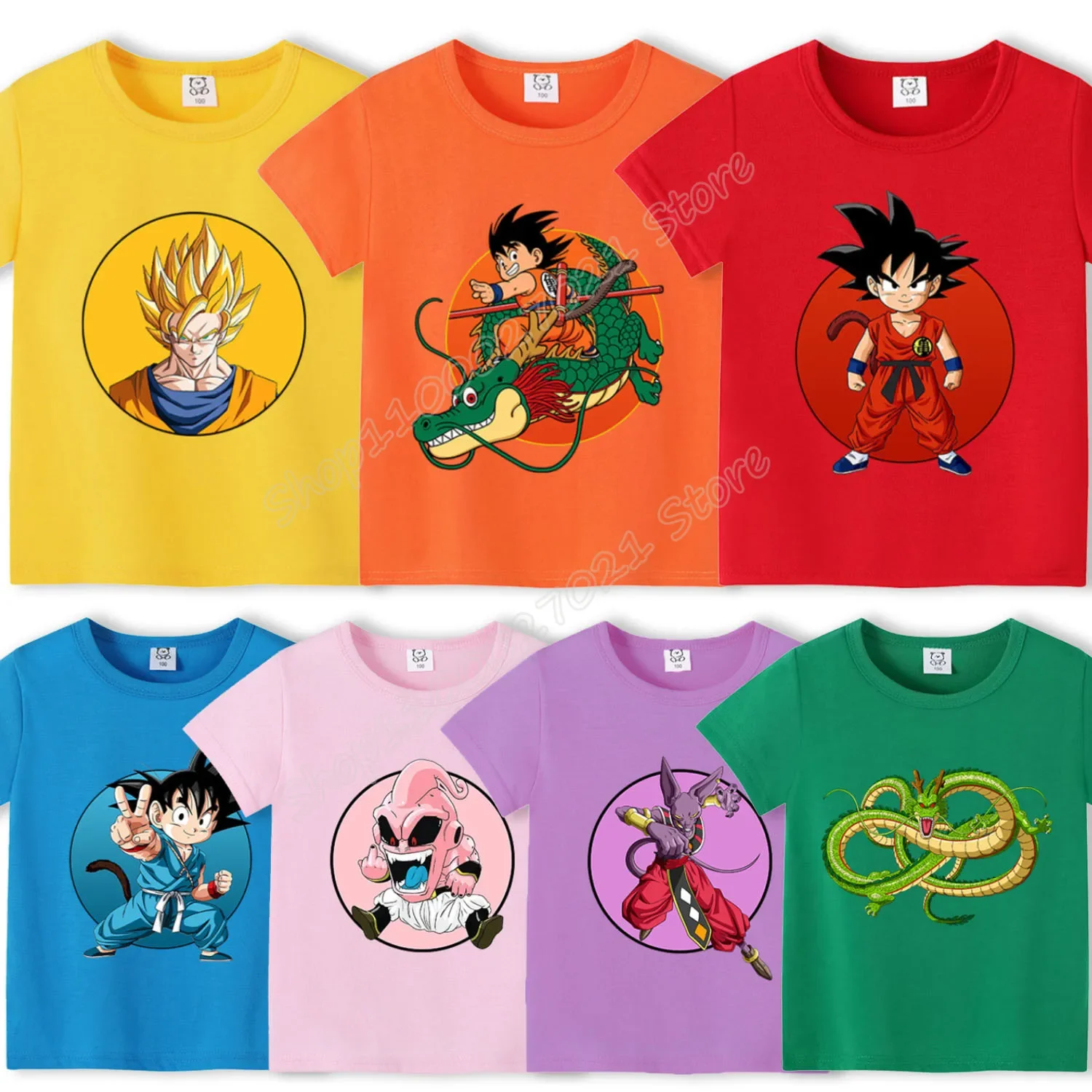 

Футболка Dragon Ball Goku для детей, новая цветная одежда, модные топы в стиле аниме, одежда Kawaii, летняя футболка с мультяшными персонажами, подарок для детей